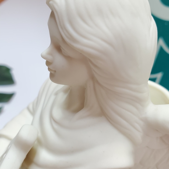 Large Ivory 👼🎄 Harp ANGEL - Candle Holder Christmas Partylite Box Mint Cond - Picture 9 of 12